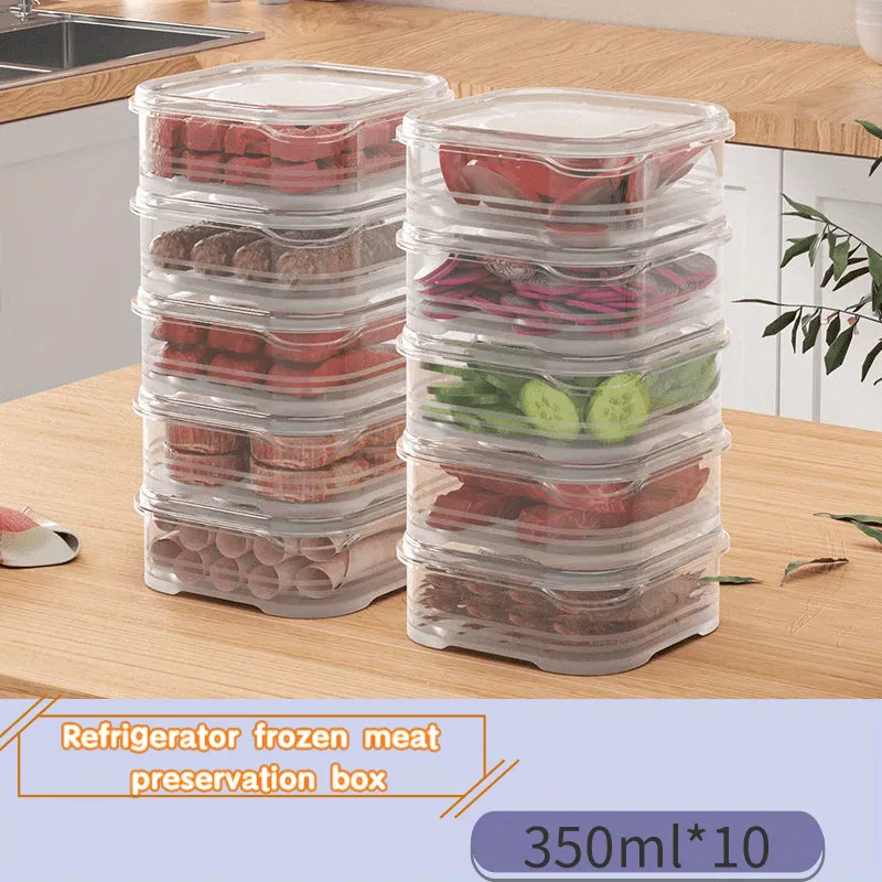 10pcs Food Grade Frozen Storage Box for Refrigerator Organization