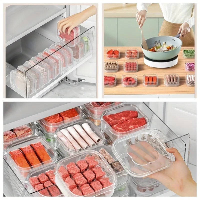 10pcs Food Grade Frozen Storage Box for Refrigerator Organization