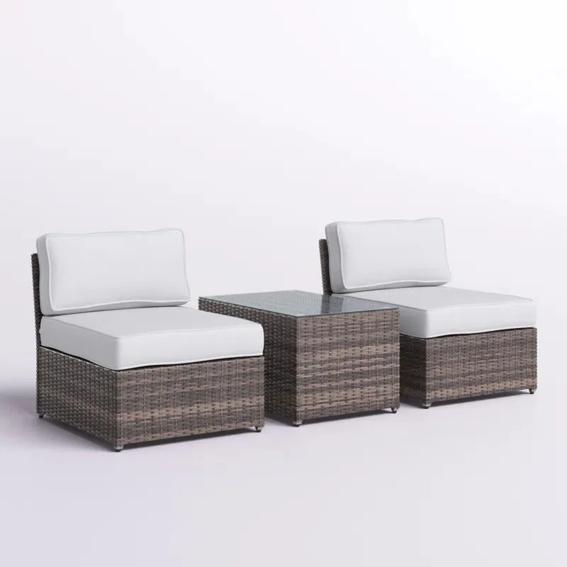 2 Person Seating Set With Cushions - Brown / Gray by Couch.com