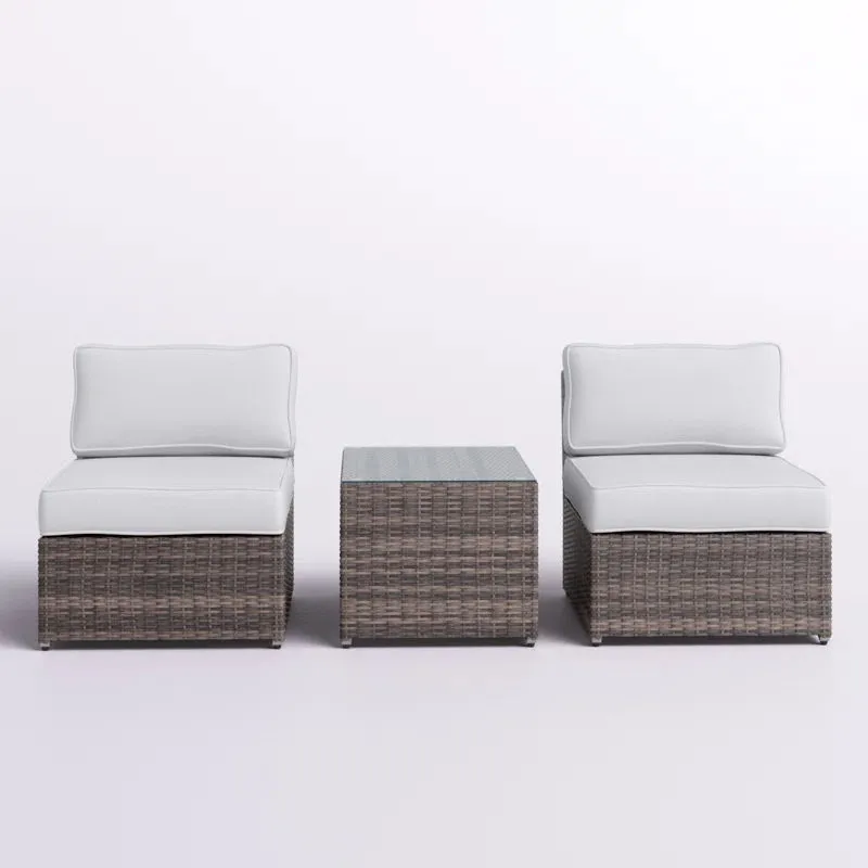 2 Person Seating Set With Cushions - Brown / Gray by Couch.com