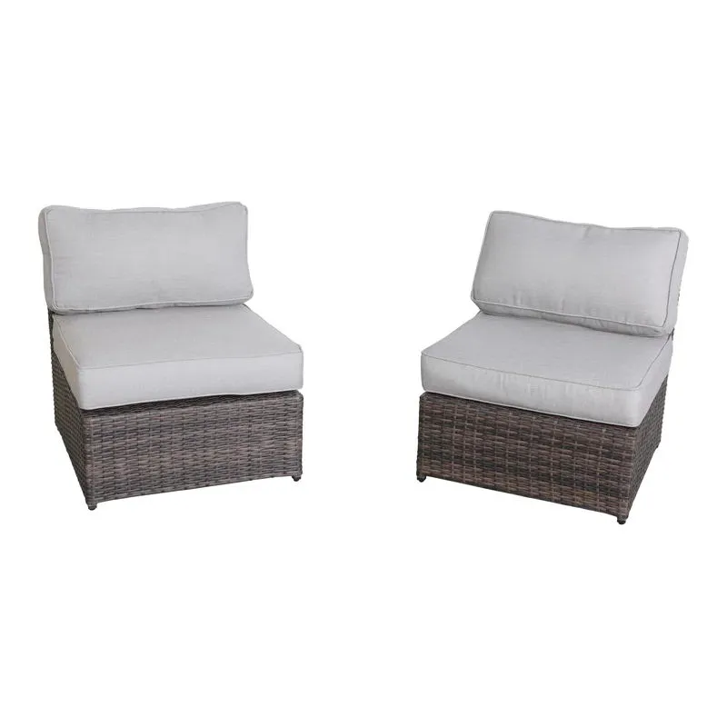 2 Person Seating Set With Cushions - Brown / Gray by Couch.com