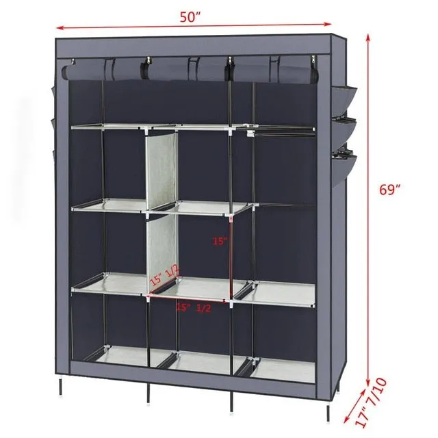 69" Woven Bedroom Wardrobe Closet Organizer