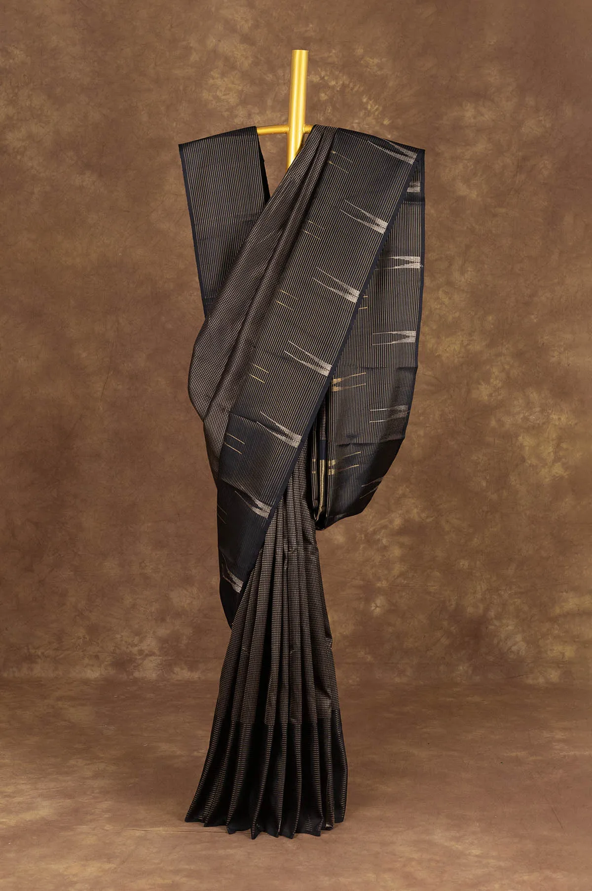 Black and Gold Kanchipuram Silk Saree