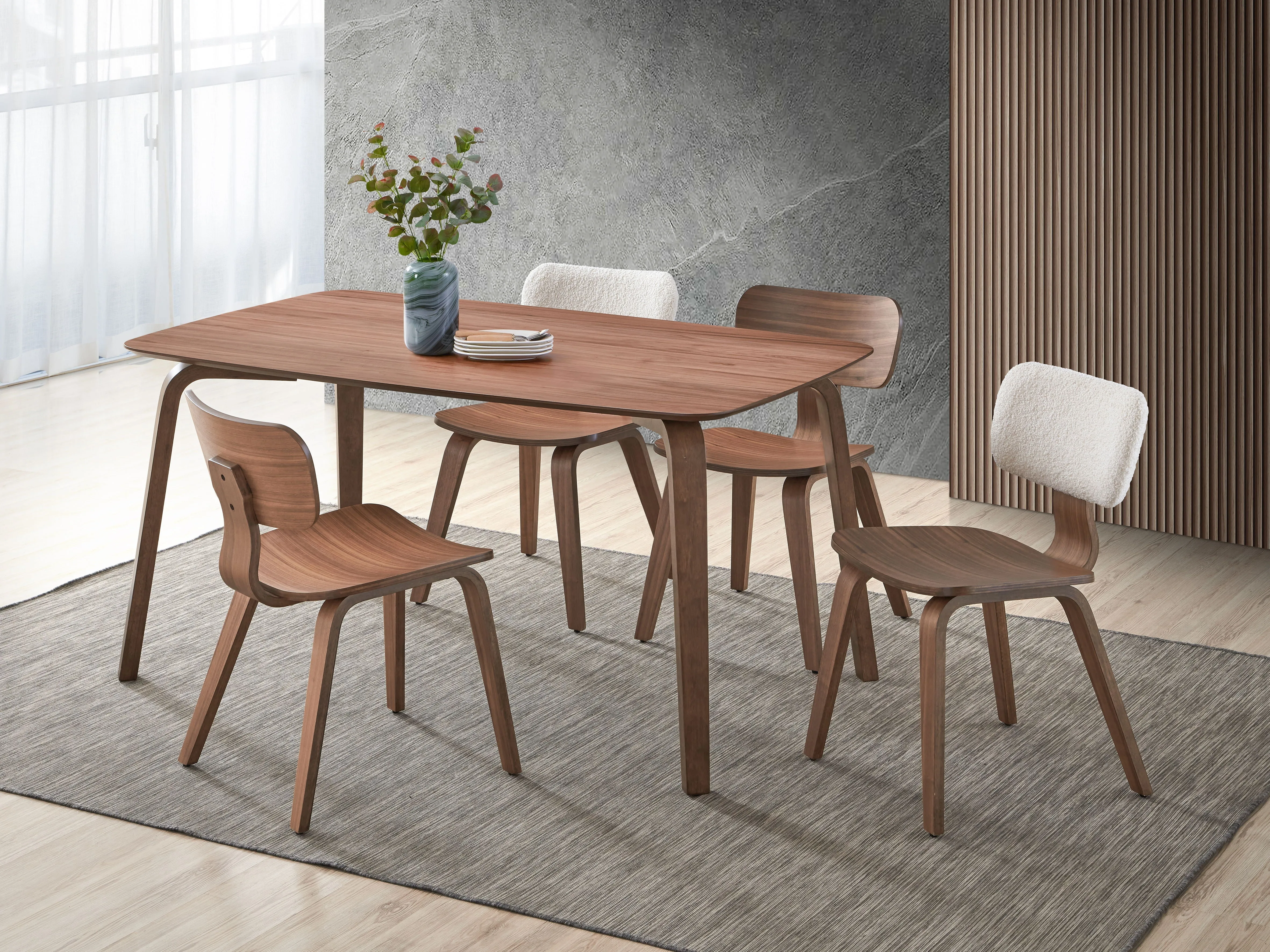 Casson - 5 Piece Dining Room Set - Walnut by Couch.com
