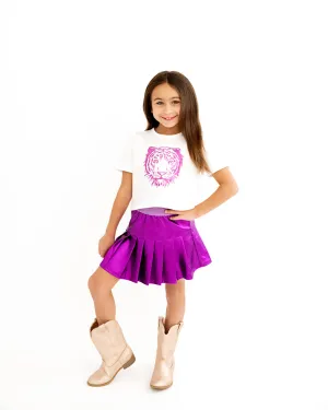 Evie's Closet - Metallic Purple Skort
