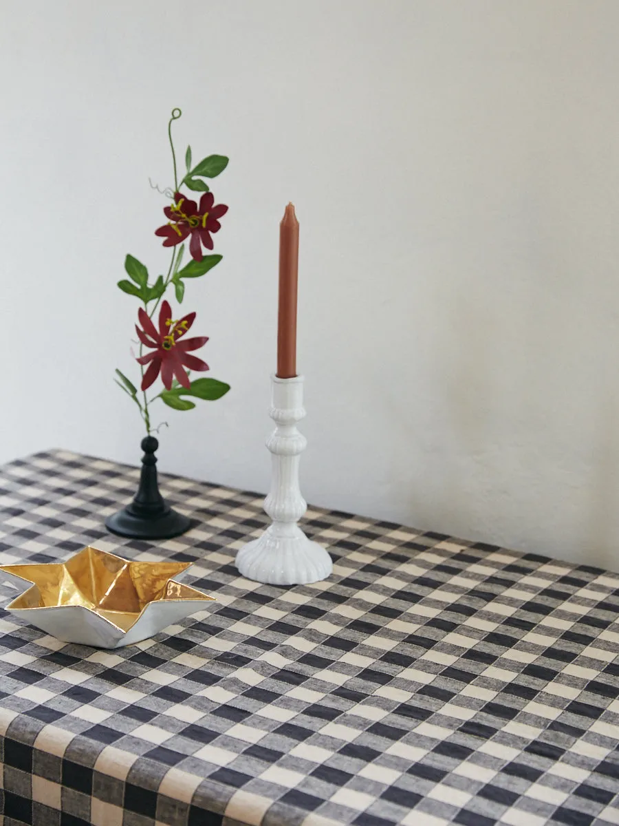 Gingham Linen Table Cloth | Fusain