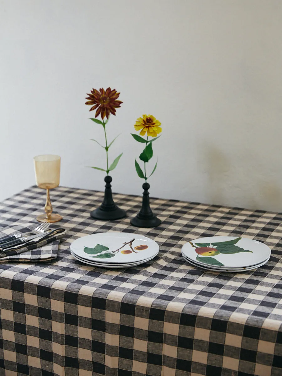 Gingham Linen Table Cloth | Fusain
