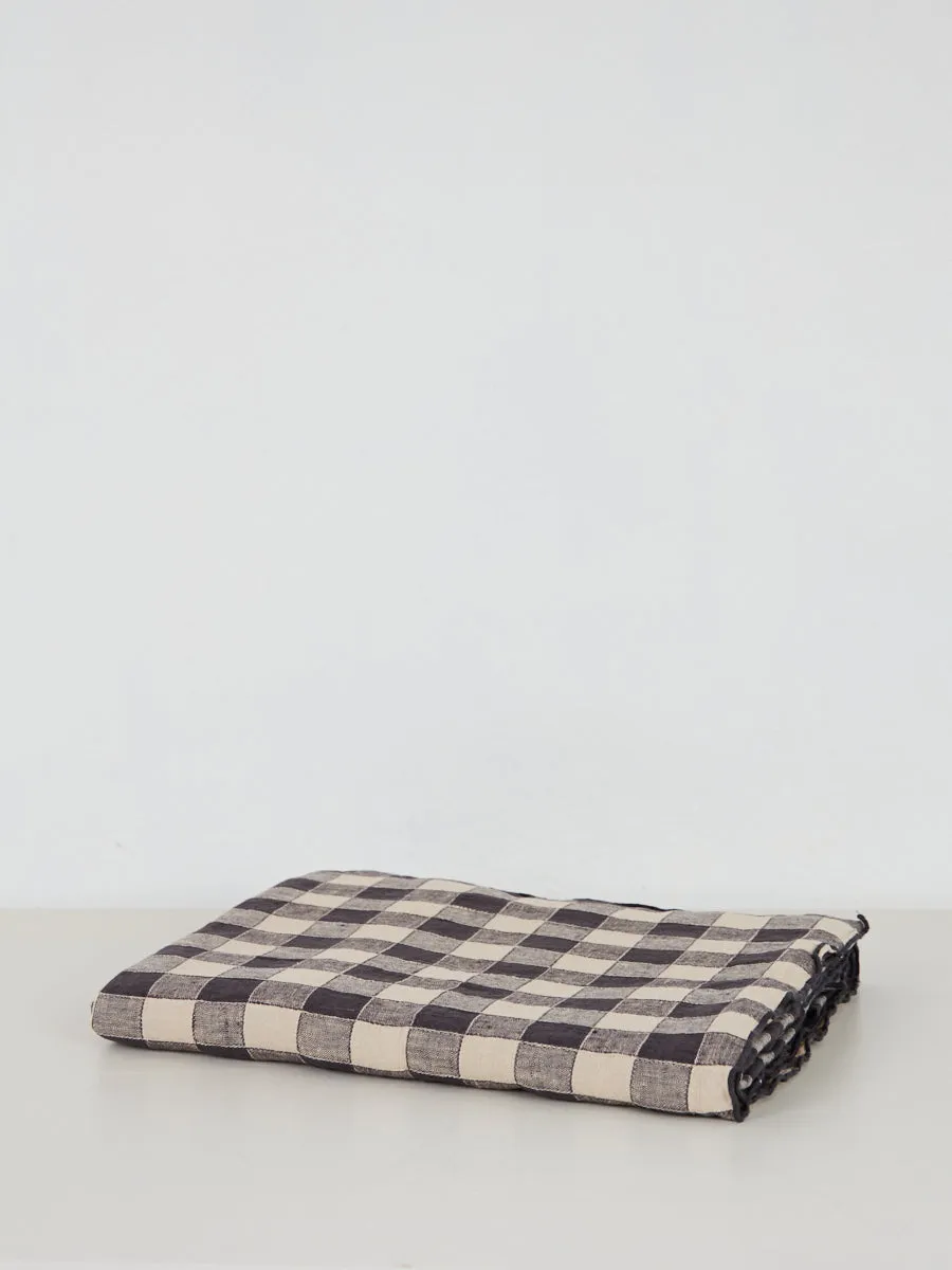 Gingham Linen Table Cloth | Fusain