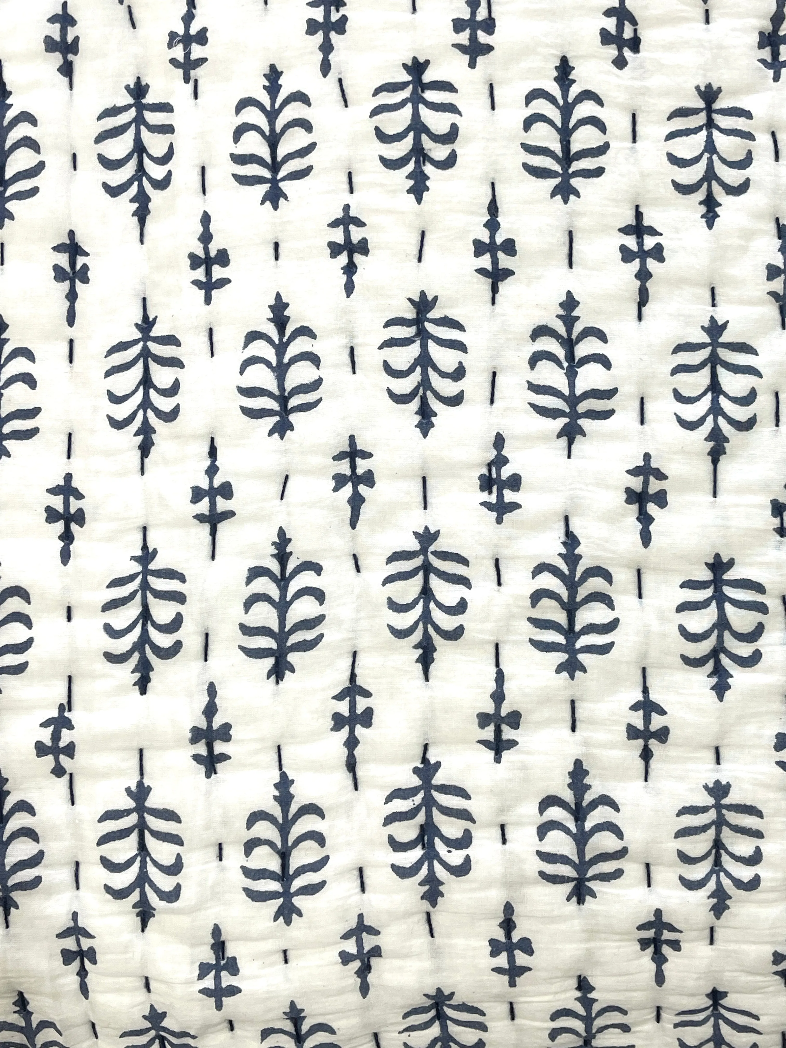 Hand Made Cotton Block Printed Padded Kantha Quilt