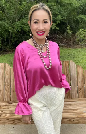 HC Ooh La La Pleated Silk Blouse