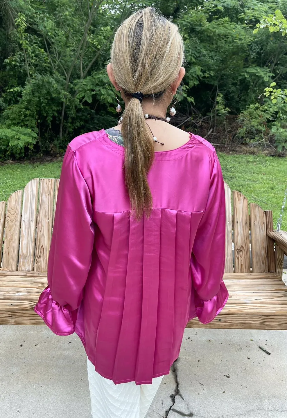 HC Ooh La La Pleated Silk Blouse