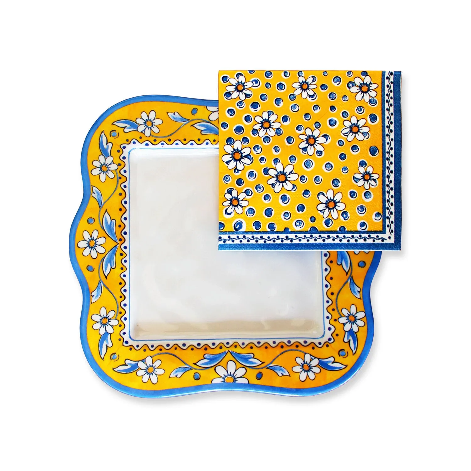 Napkin Holder (Melamine) with Cocktail Napkins Gift Set