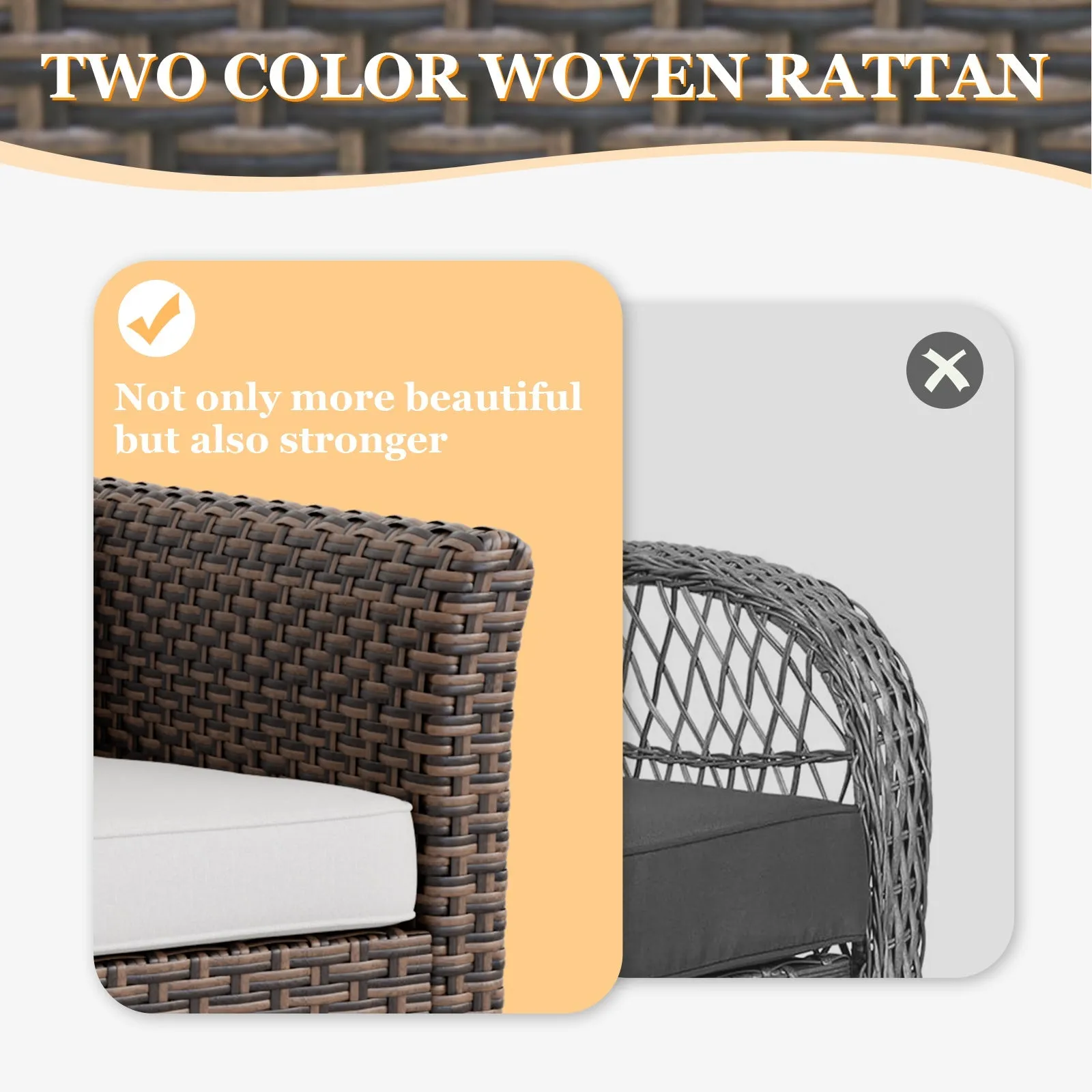 Ocean Vista 3 Piece Outdoor Wicker Bistro Set, Patio Chairs with Side Table