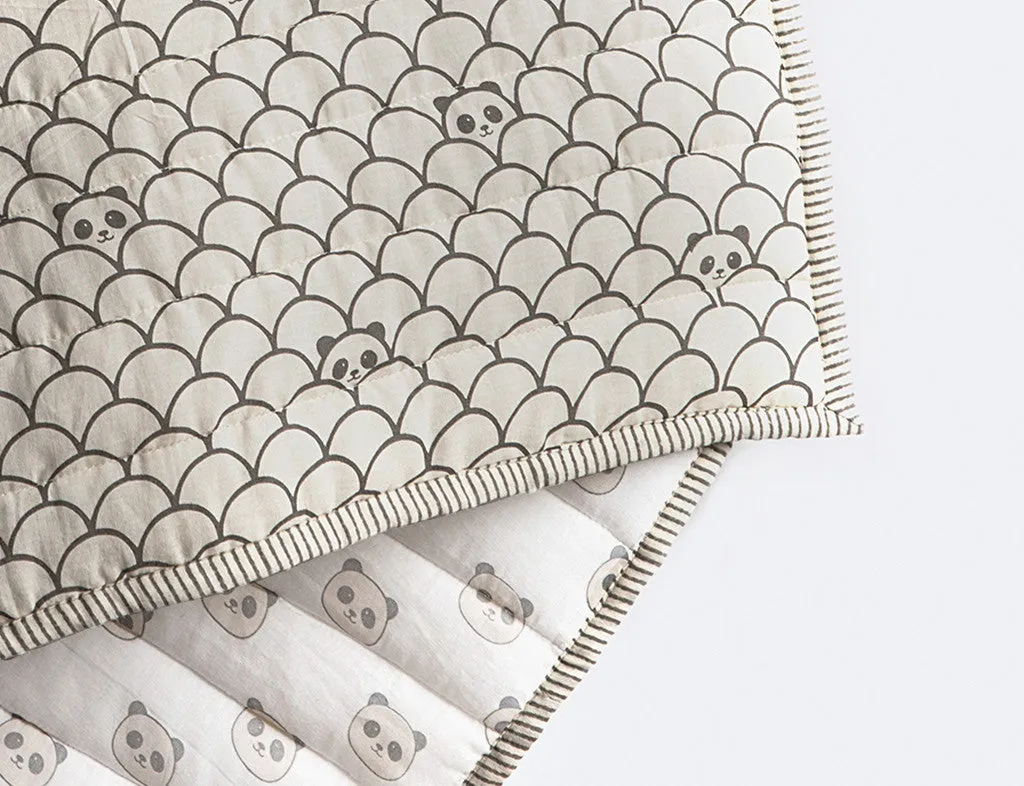 Organic Quilted Blanket <br> Panda