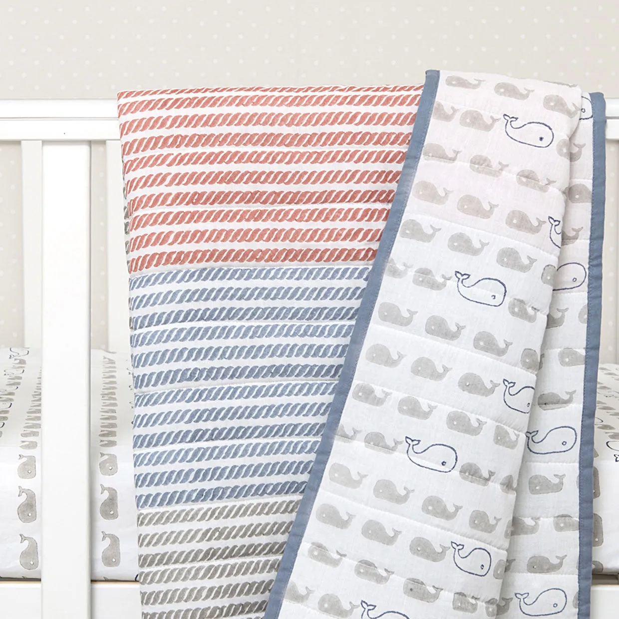 Organic Quilted Blanket <br> Whale<br><span style="font-size: 10px;">Can be Personalised</span>