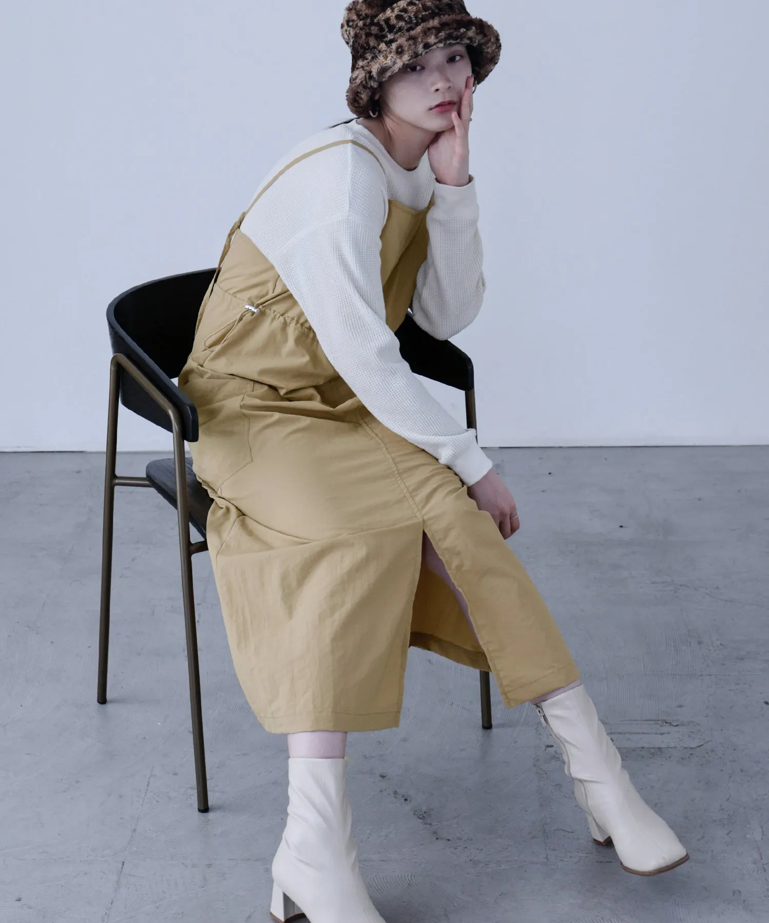 Side Spindle Cargo Jumper Skirt