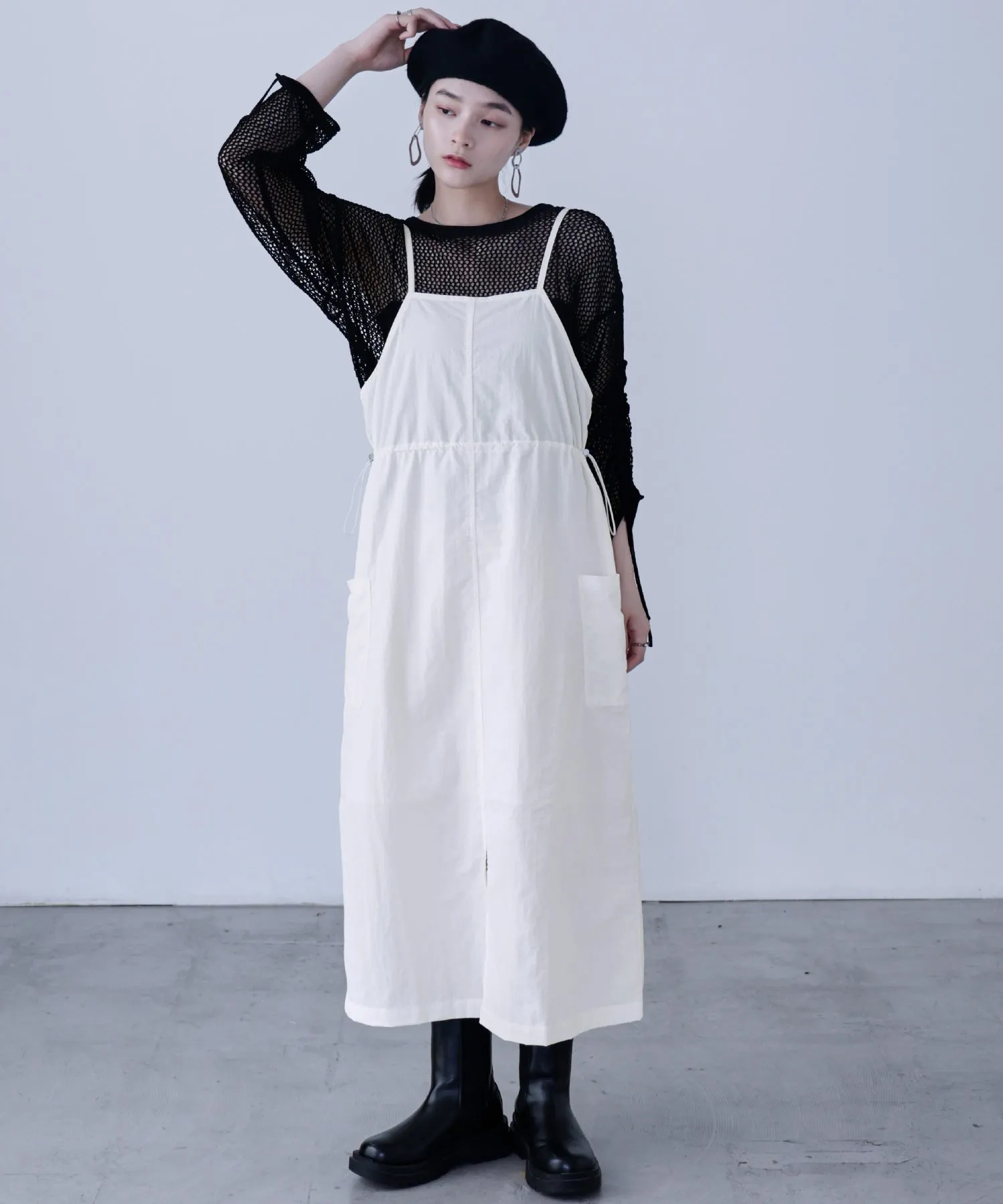 Side Spindle Cargo Jumper Skirt