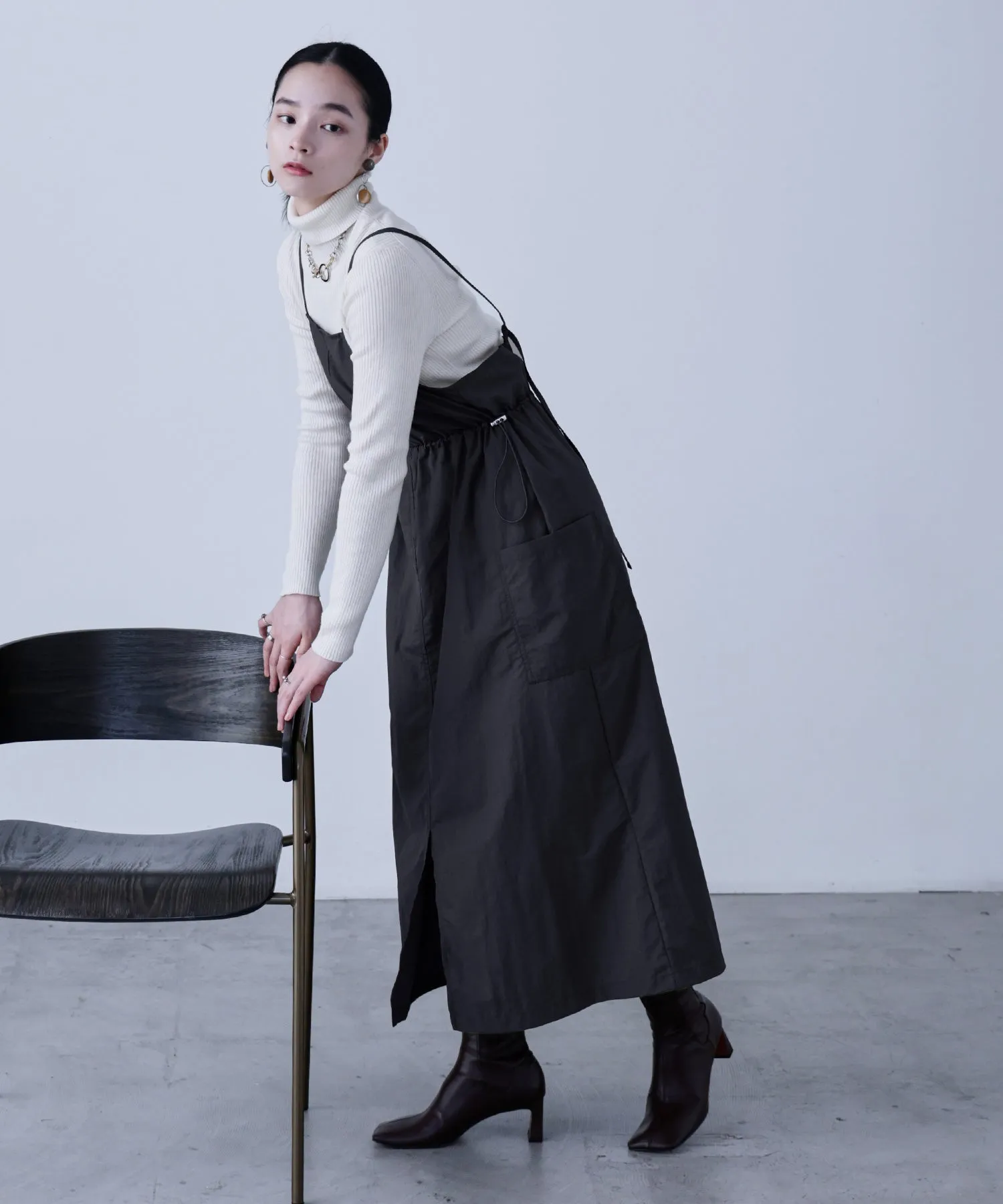 Side Spindle Cargo Jumper Skirt