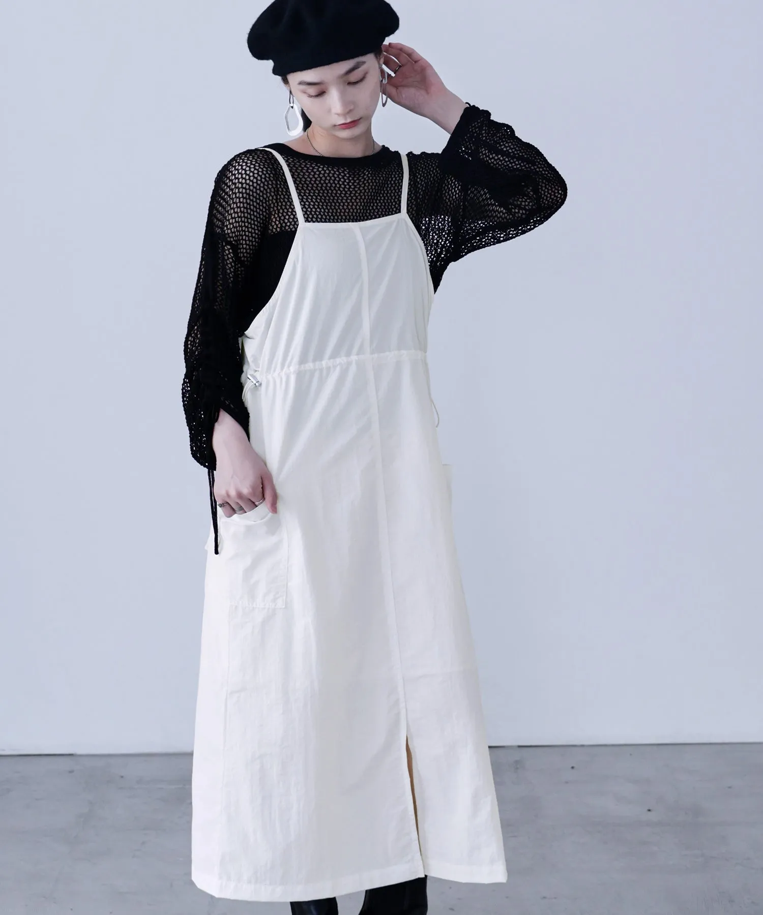 Side Spindle Cargo Jumper Skirt