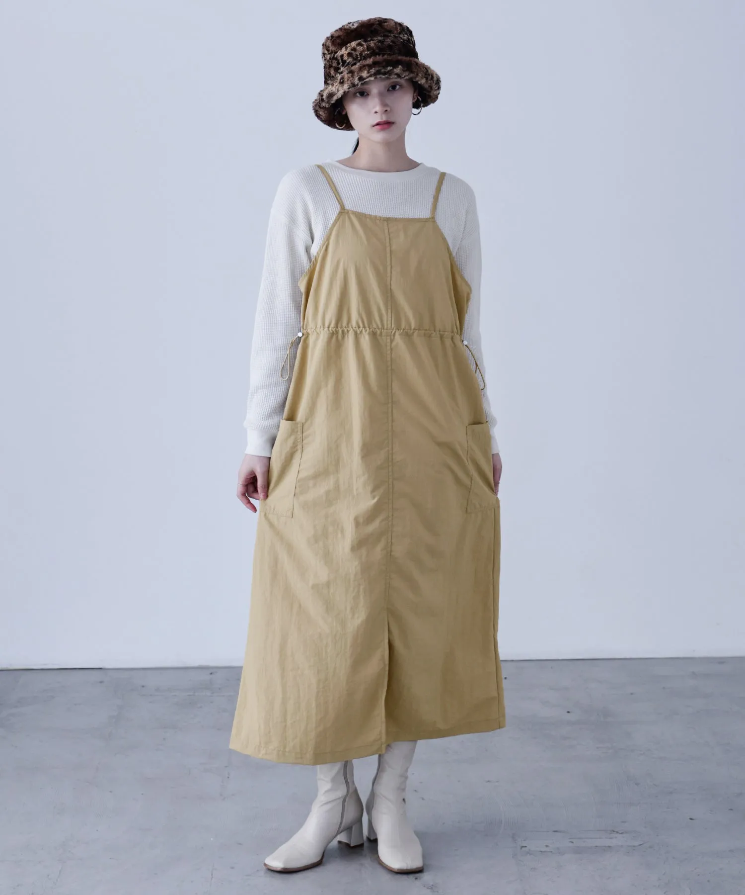 Side Spindle Cargo Jumper Skirt