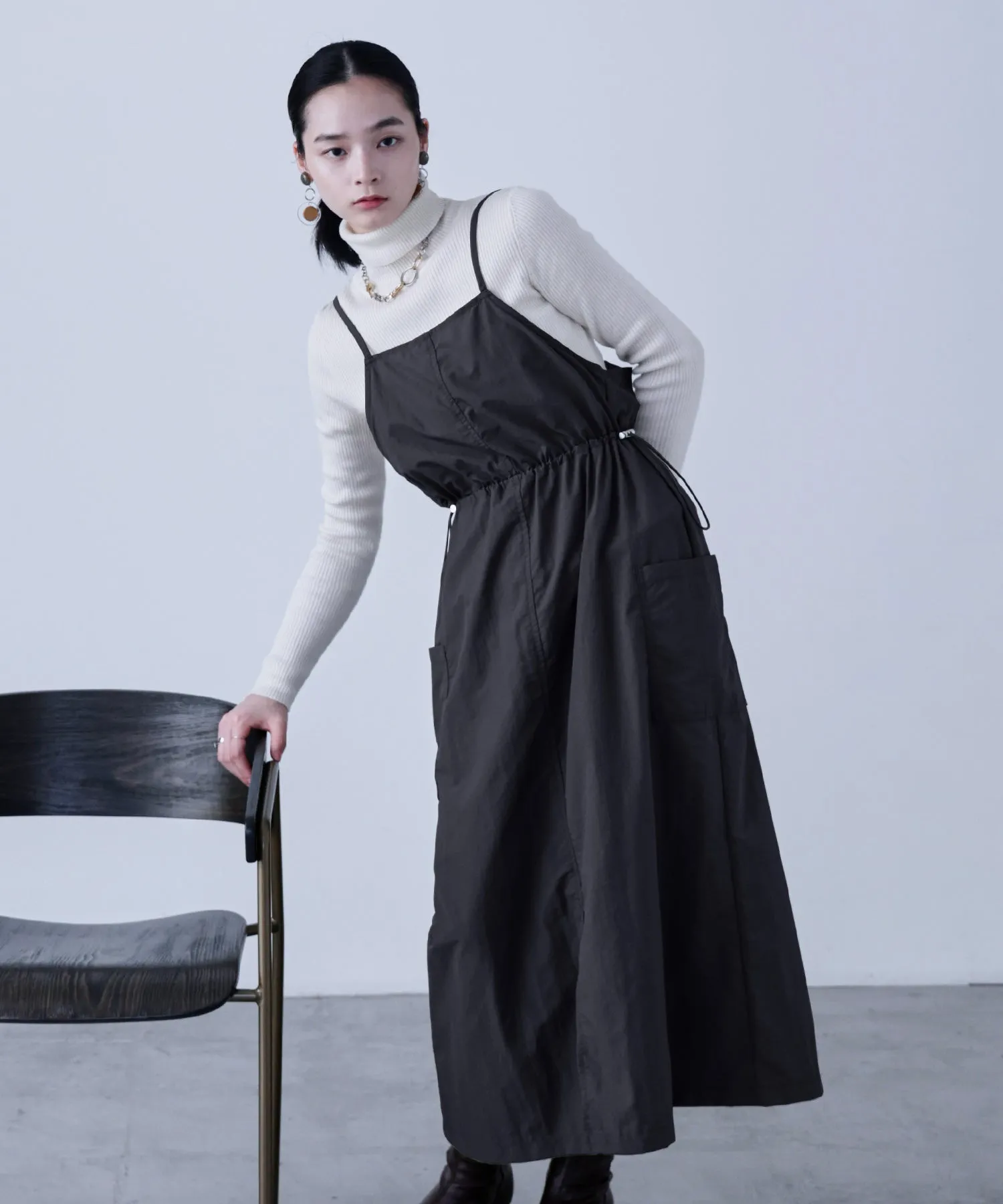 Side Spindle Cargo Jumper Skirt