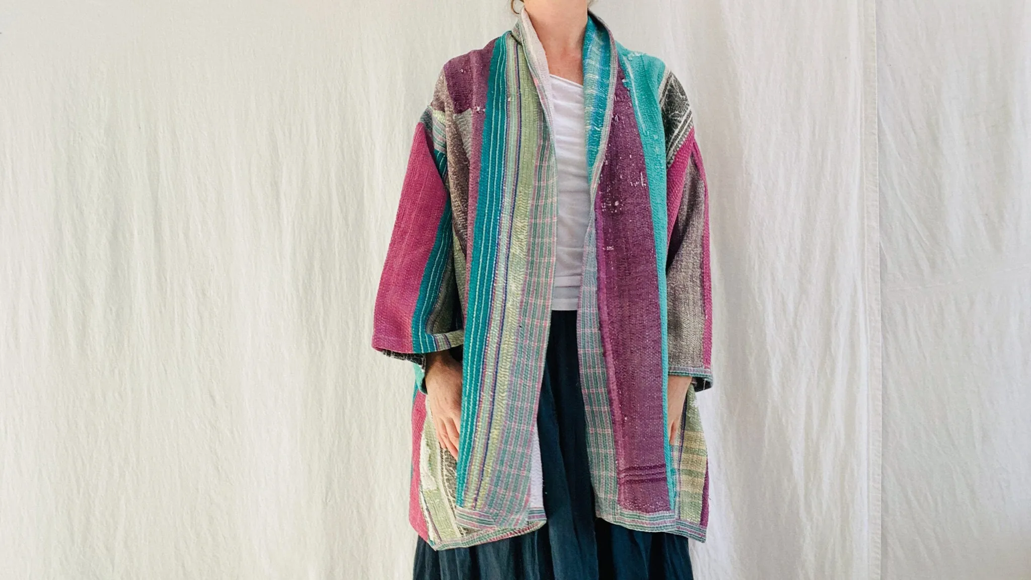 Vintage Kantha Wrap Jacket. 0330