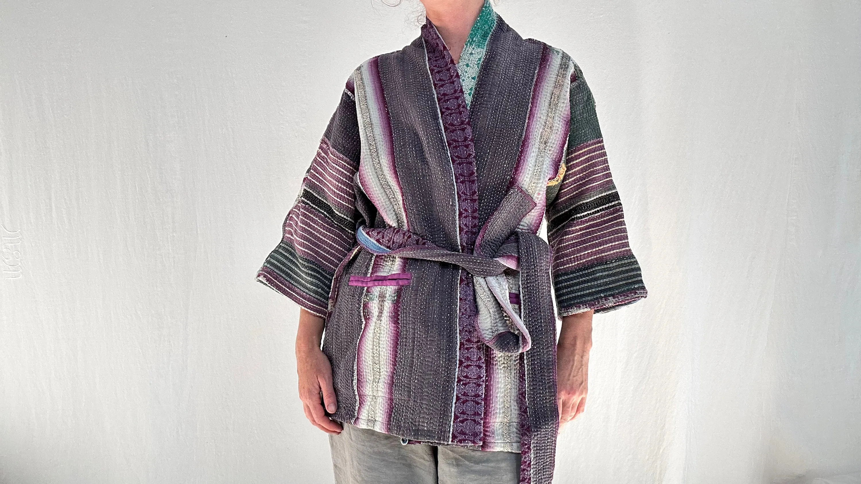 Vintage Kantha Wrap Jacket. 0575